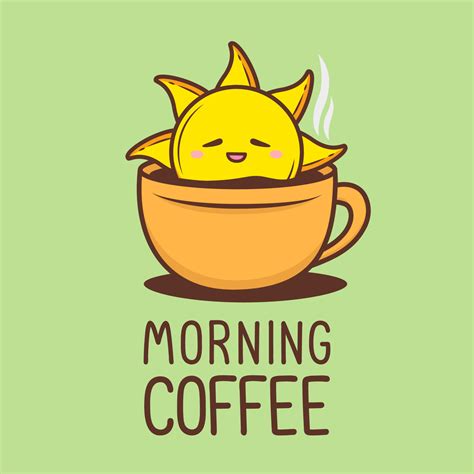 morning coffee design with cute sun 13430186 Vector Art at Vecteezy