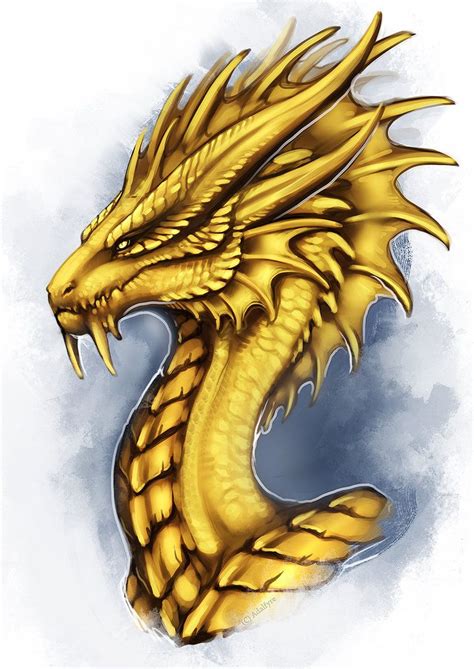 Gold Wyvern | Dragon art, Emerald dragon, Dragon sketch