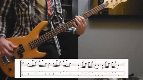 Muse - Hysteria bass cover with tabs and tutorial - YouTube