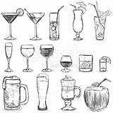 Vector Set Of Sketch Cocktails And Alcohol Drinks Royalty Free Stock  sketch template