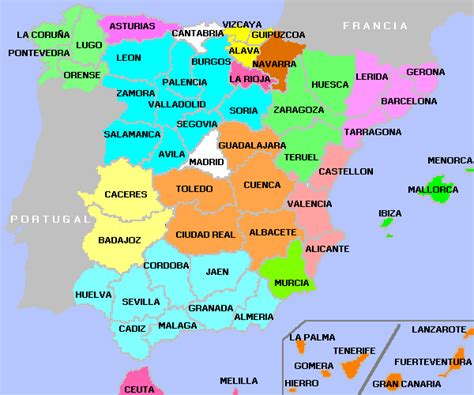 Mapa político de España: todas las comunidades y provincias ...