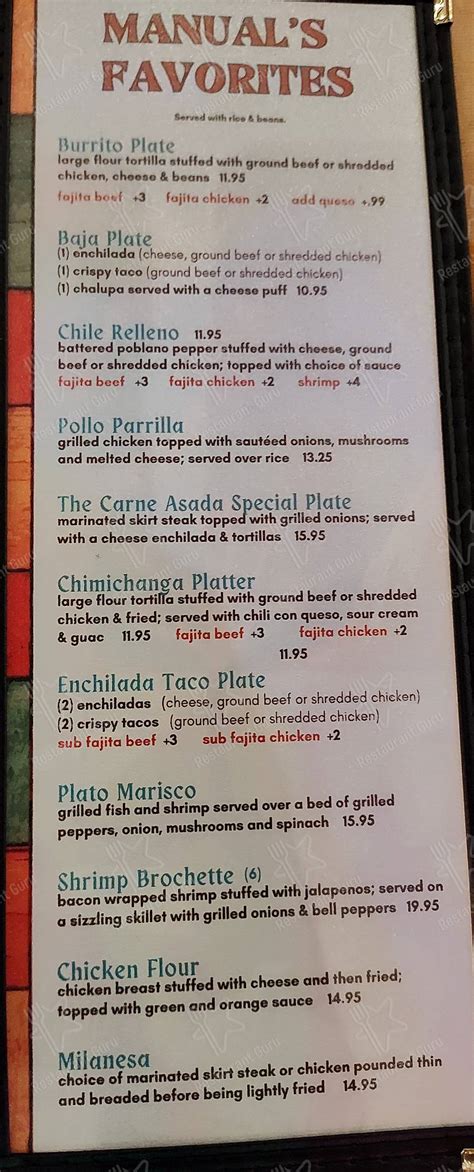 Menu at Baja CantinA pub & bar, Hitchcock, Hwy 6