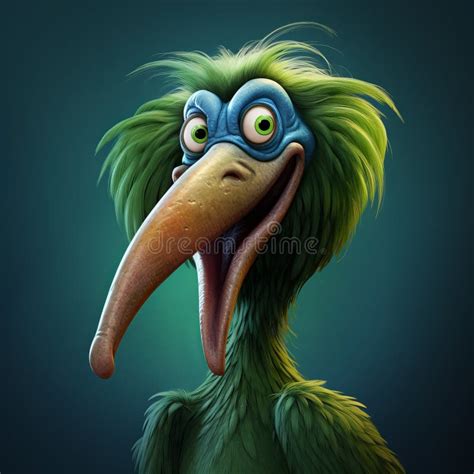 Colorful Green Hat Cartoon Character with Realistic and Hyper-detailed Renderings Stock ...