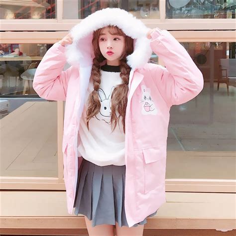 Japanese Style Winter Women Fashion Cute Cartoon Print Maiden Thicken ...