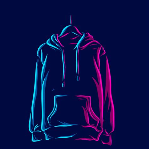 Hoodie sweater jacket line pop art portrait logo colorful design with ...