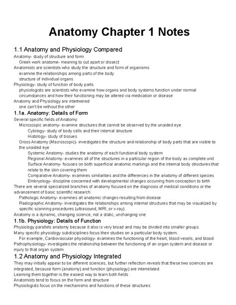 40+ Anatomy And Physiology Chapter 1 Notes - KirennaKohrad