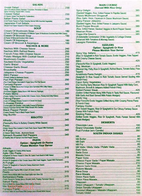 Menu of Greens Restaurant, Malad West, Mumbai | Dineout discovery