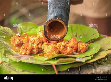 araku famous bamboo chicken ,bamboo biryani Stock Photo - Alamy