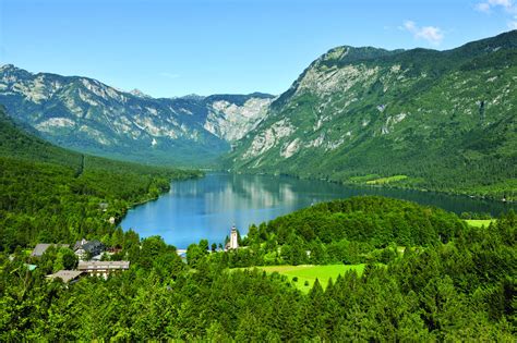 Lake Bohinj in Slovenia, Gorenjska, Slovenian Alps