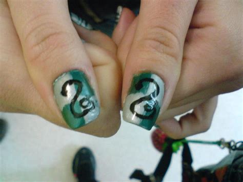 Slytherin nail art by tsidykh on DeviantArt