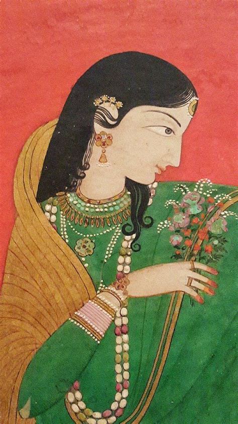 Pahari beauty Painted by Nikka at Chamba c1775-80 courtesy William Dalrymple. Full painting ...