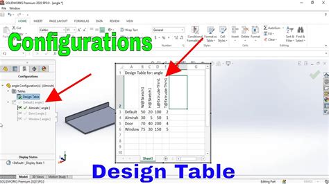 How to add Configurations of Part in SolidWorks by using Design Table - YouTube