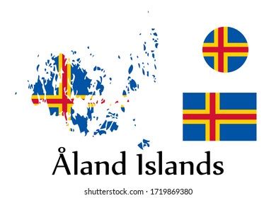 Shape Map Flag Aland Islands Country Stock Vector (Royalty Free ...