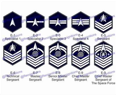 Unites States Space Force Enlisted Rank Vector File - Etsy Canada