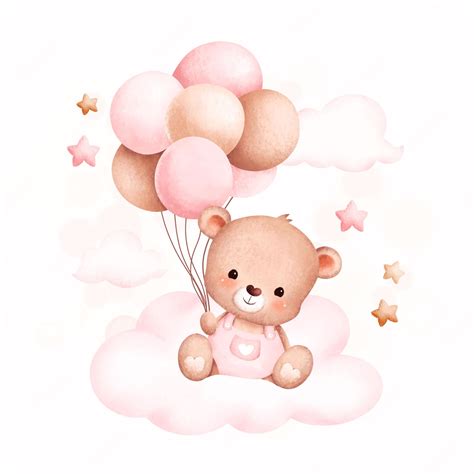 Teddy Bear Clipart Cute Bear PNG Yellow Balloons PNG PNG - Clipart ...