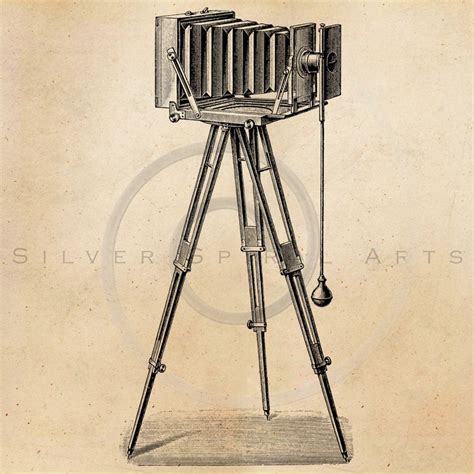 Vintage Photography Camera Illustration Printable 1800s Tripods Antique Print Instant Download ...