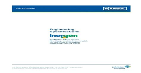 (DOCX) ANSUL Engineering Specifications - INERGEN Clean Agent ... Web ...