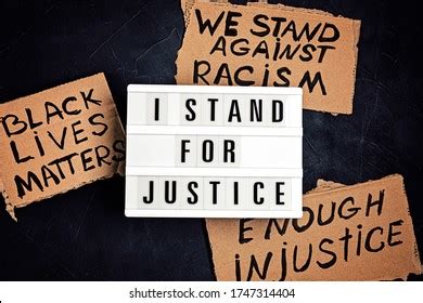 Stand Justice Text On Light Box Stock Photo 1747314404 | Shutterstock