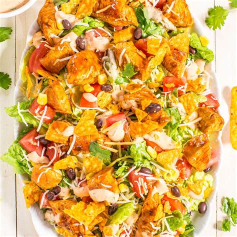 Loaded Chicken Taco Salad (+ Cilantro Lime Dressing!) - Averie Cooks