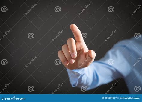 Pointing or Touching Finger in Screen Stock Image - Image of point, business: 253979577