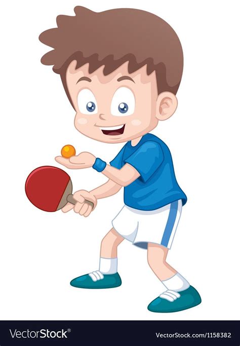 illustration of cartoon table tennis player. Download a Free Preview or ...