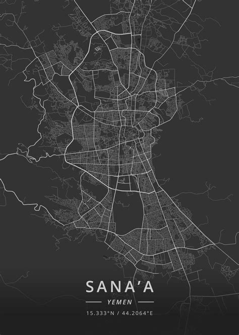 Sanaa Yemen Map Art Print, Print Artist, Poster Prints, Art Prints ...