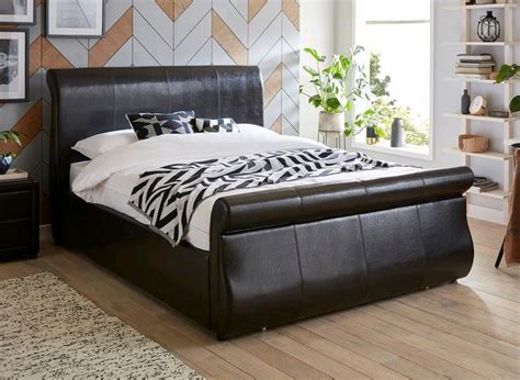 Black Faux Leather Double Bed Frame | in Llanrumney, Cardiff | Gumtree