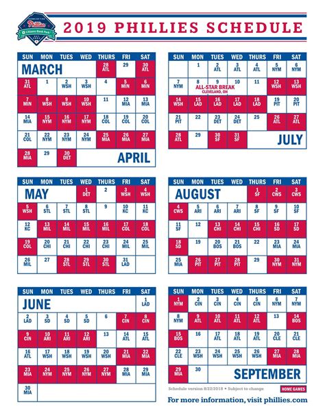 Phillies Schedule Printable - Customize and Print