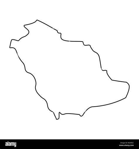 Map of Saudi Arabia - outline. Silhouette of Saudi Arabia map illustration Stock Photo - Alamy