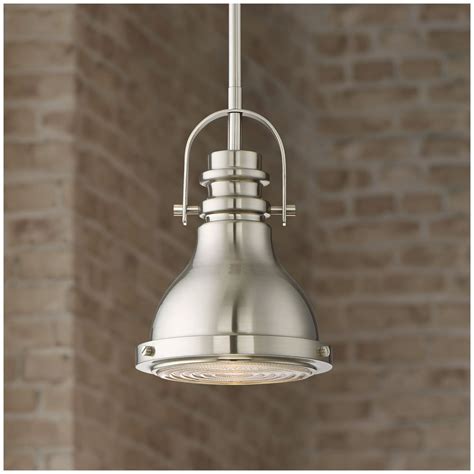 Possini Euro Design Brushed Nickel Mini Pendant Light 6 1/2" Wide Industrial Urban Barn Fixture ...