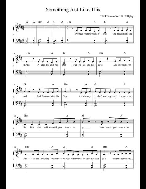 Something Just Like This sheet music for Piano download free in PDF or MIDI