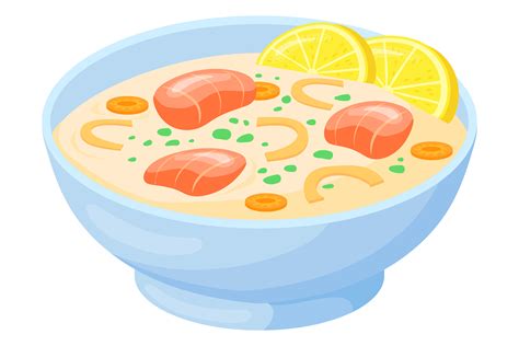 Fish Soup Bowl. Cartoon Tasty Seafood Ic Graphic by smartstartstocker ...