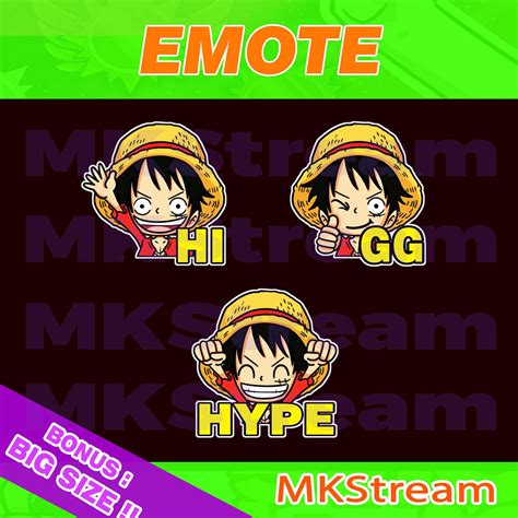 ArtStation - Twitch emotes chibi luffy hype gg hi pack | Artworks