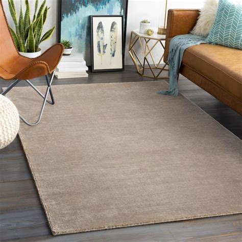 Surya Aspen 9 x 12 Taupe Indoor Solid Handcrafted Area Rug in the Rugs ...