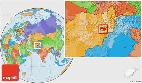 Political Location Map of Kabul