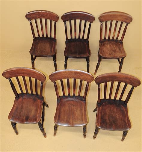 6 Farmhouse Kitchen Chairs - R3539 - Antiques Atlas