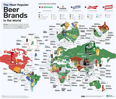 Most popular beer brands per country : r/MapPorn