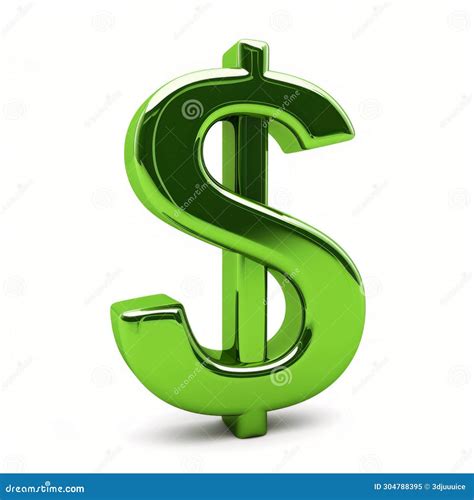 Green Dollar Sign on White Background. Stock Illustration ...