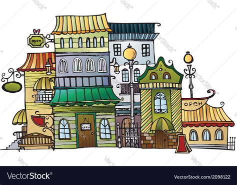 Cartoon drawing town Royalty Free Vector Image