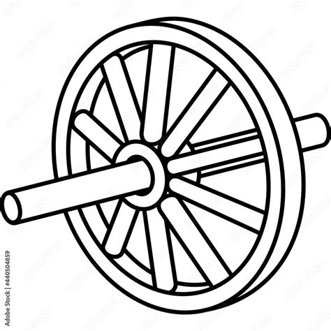 The Wheel and Axle. Simple Machines. Vector outline illustration. Stock Vector | Adobe Stock