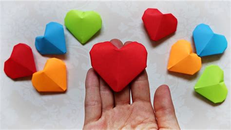 Origami 3D Heart (Very Easy) | How to make puffy paper heart | Maison Zizou | Easy origami heart ...
