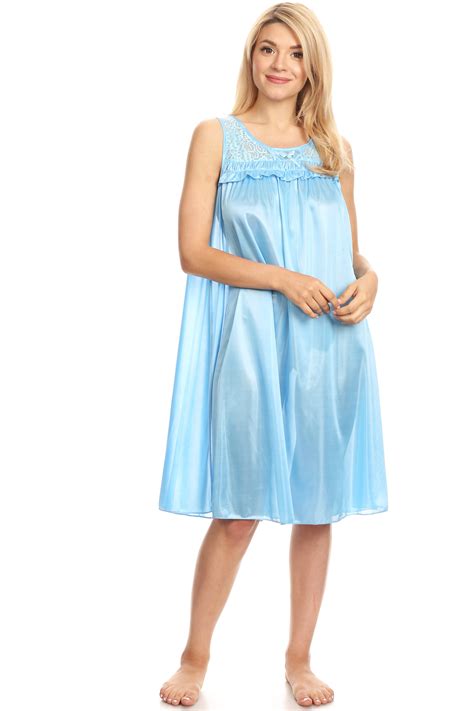 9047 Women Nightgown Sleepwear Pajamas Woman Sleep Dress Nightshirt Blue XXXXL - Walmart.com