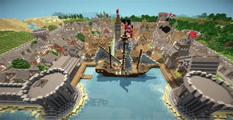 Baystone (Medieval Port Town) Minecraft Project | Minecraft, Villa minecraft, Minecraft projects