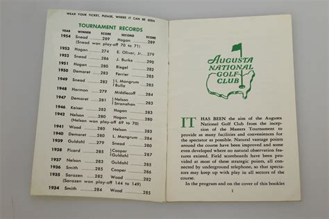 Lot Detail - 1955 Masters Tournament Spectator Guide - Cary Middlecoff ...