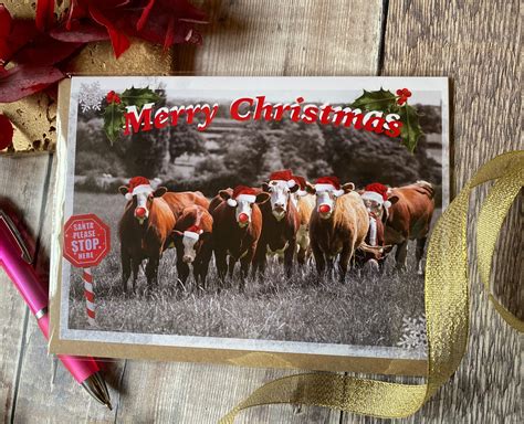 Cows Christmas Card Farming Christmas Card Farm Xmas Card - Etsy