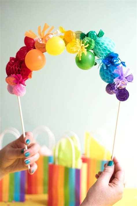 Rainbow Cake Topper DIY (Oh Happy Day!) | Diy cake topper birthday, Diy ...