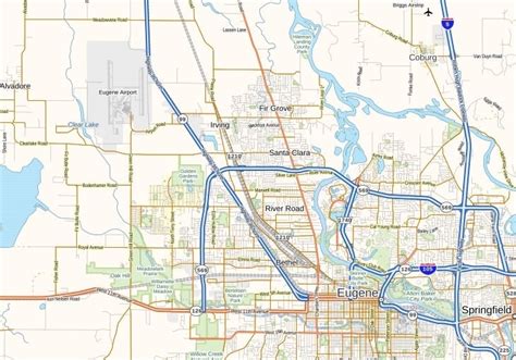 Eugene Airport Map, Oregon