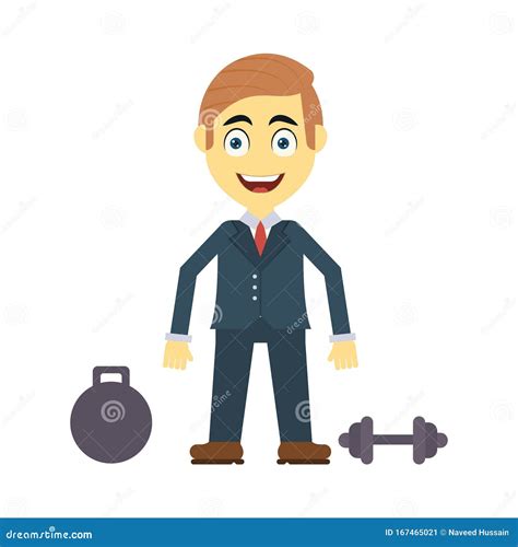 Happy Employee Vector Flat Color Icon Stock Illustration - Illustration ...