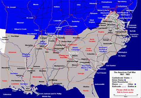 Map of Civil War Battles