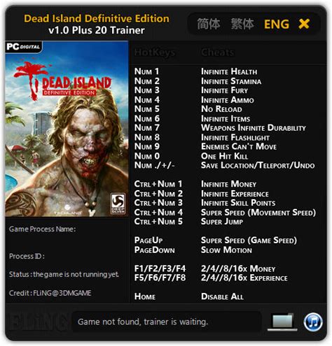 Dead Island: Definitive Edition Trainer +20 v1.0 FLiNG - download cheats, codes, trainers